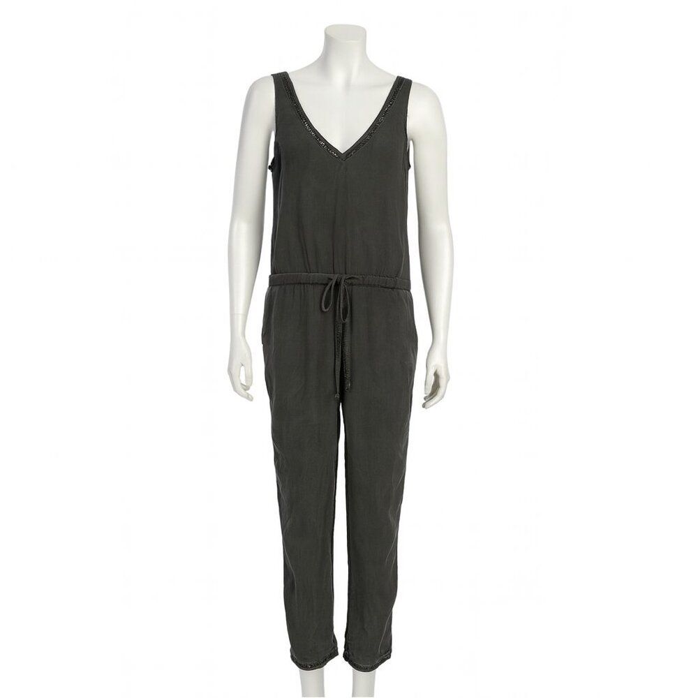 Anthropologies Cloth And Stone Gray Small Jumpsuit Romper Pants Wrap top Basic